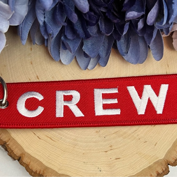 Aviator Red Crew Keychain Luggage Tag - Picture 8 of 12